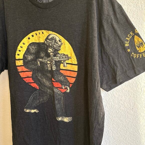 Black Rifle Coffee Company Graphic Tee BRCC MMXIX Bigfoot Sasquatch Gun Sz XXL - Picture 2 of 6